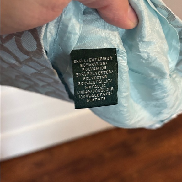 Ralph Lauren Light Blue Textured Midi Dress with Metallic Pattern - Picture 6 of 6